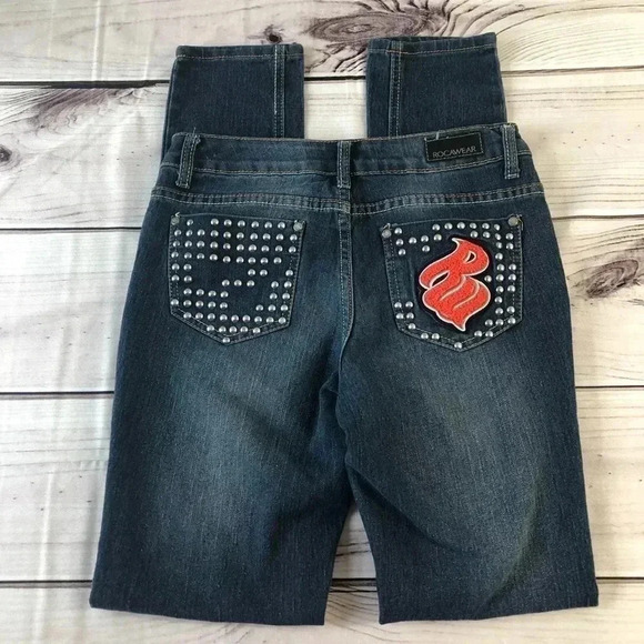 Rocawear Classic Embellished Pockets Blue Jeans 5 - Picture 5 of 9